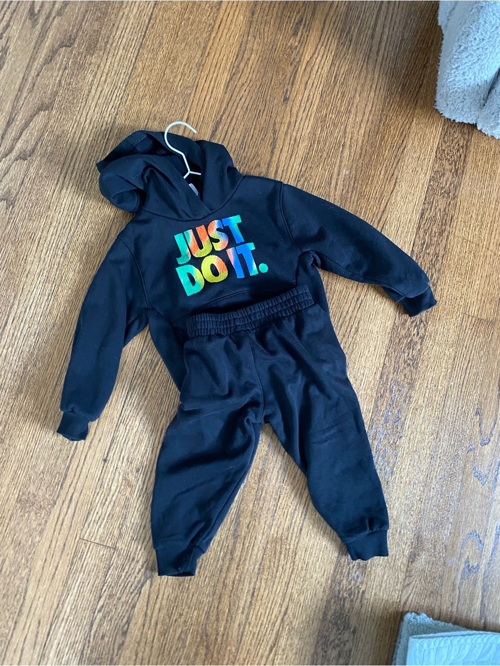 Nike Kids Black 'Just Do It.' Hoodie & Joggers Set 3T